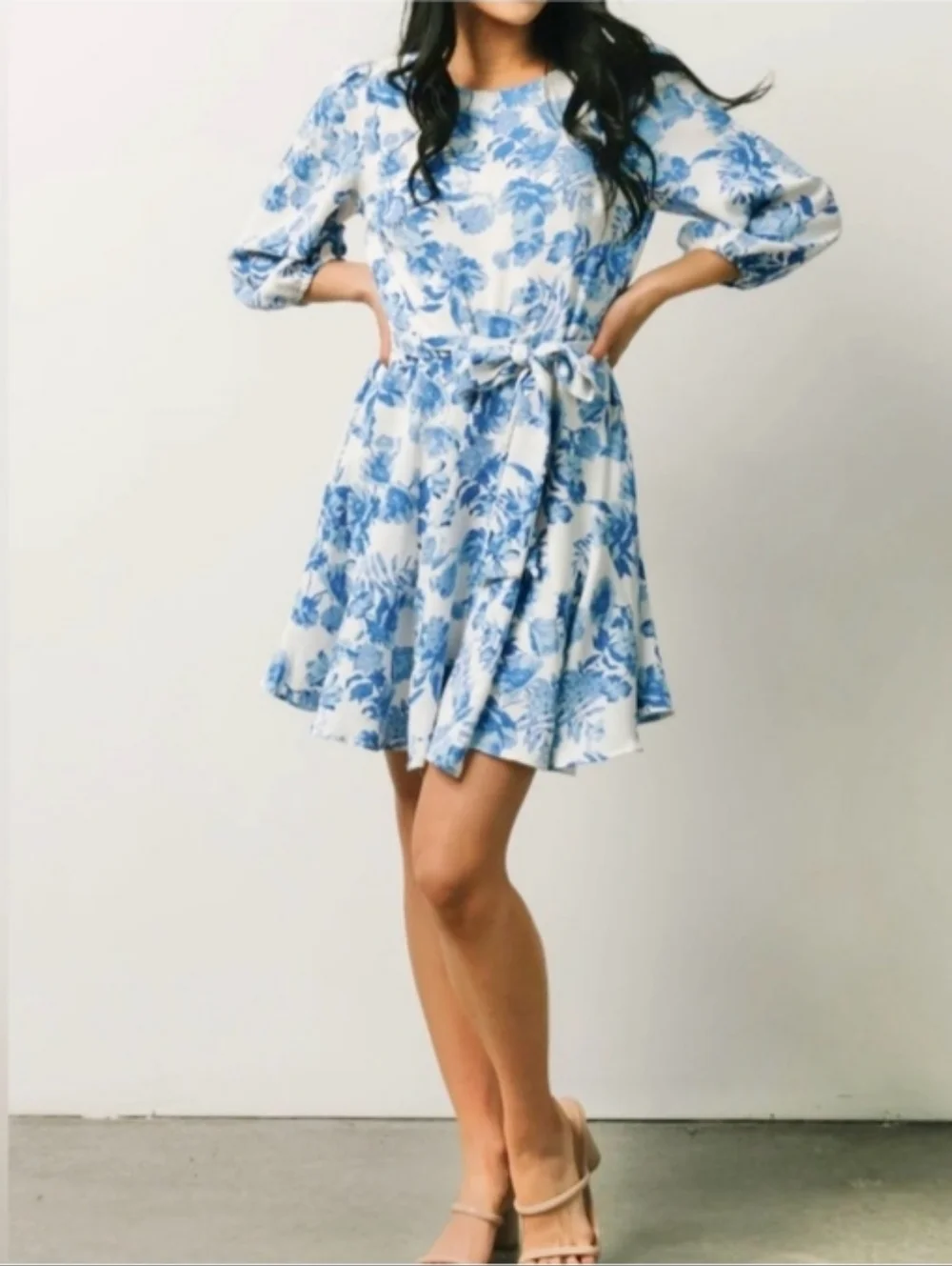 🆕 BALTIC BORN Elena French Blue Floral Mini Dress | M NWT - Picture 1 of 7